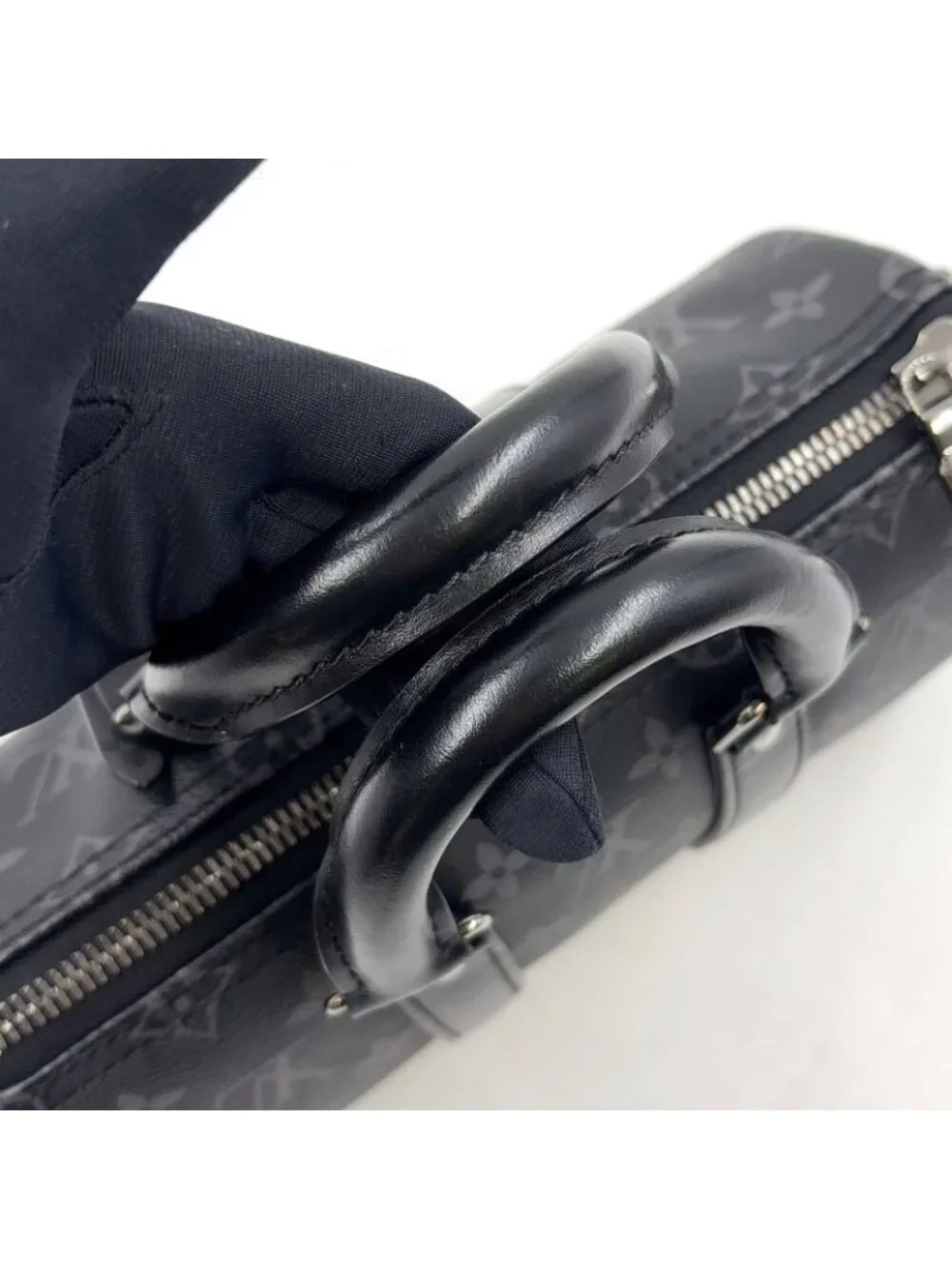 Louis Vuitton Keepall Bandouliere 25 Monogram Eclipse Leather Black Handbag